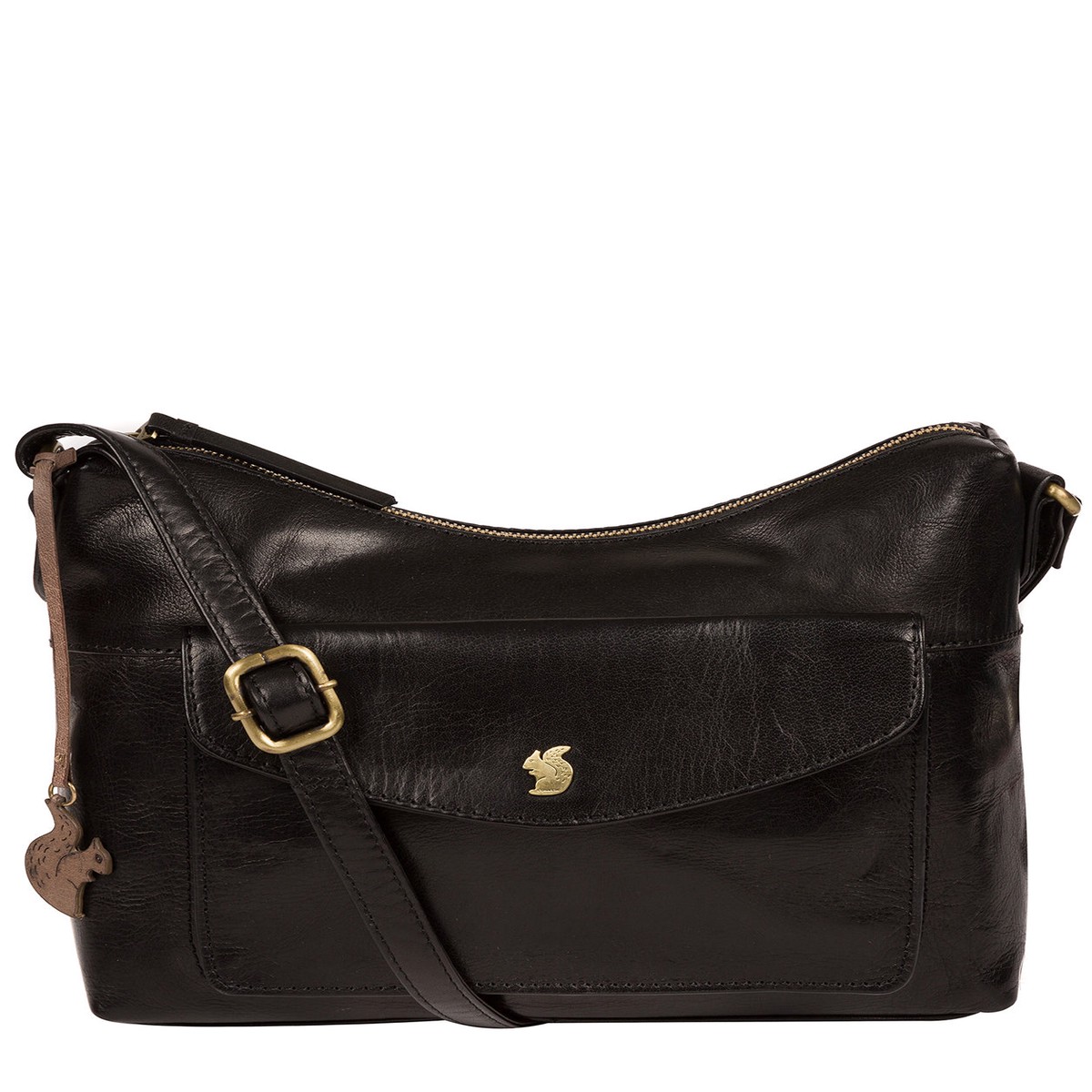 'Alana' Black Leather Shoulder Bag