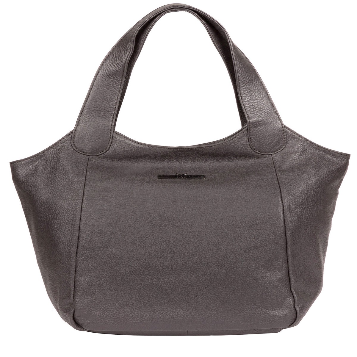 'Alina' Slate Leather Tote Bag