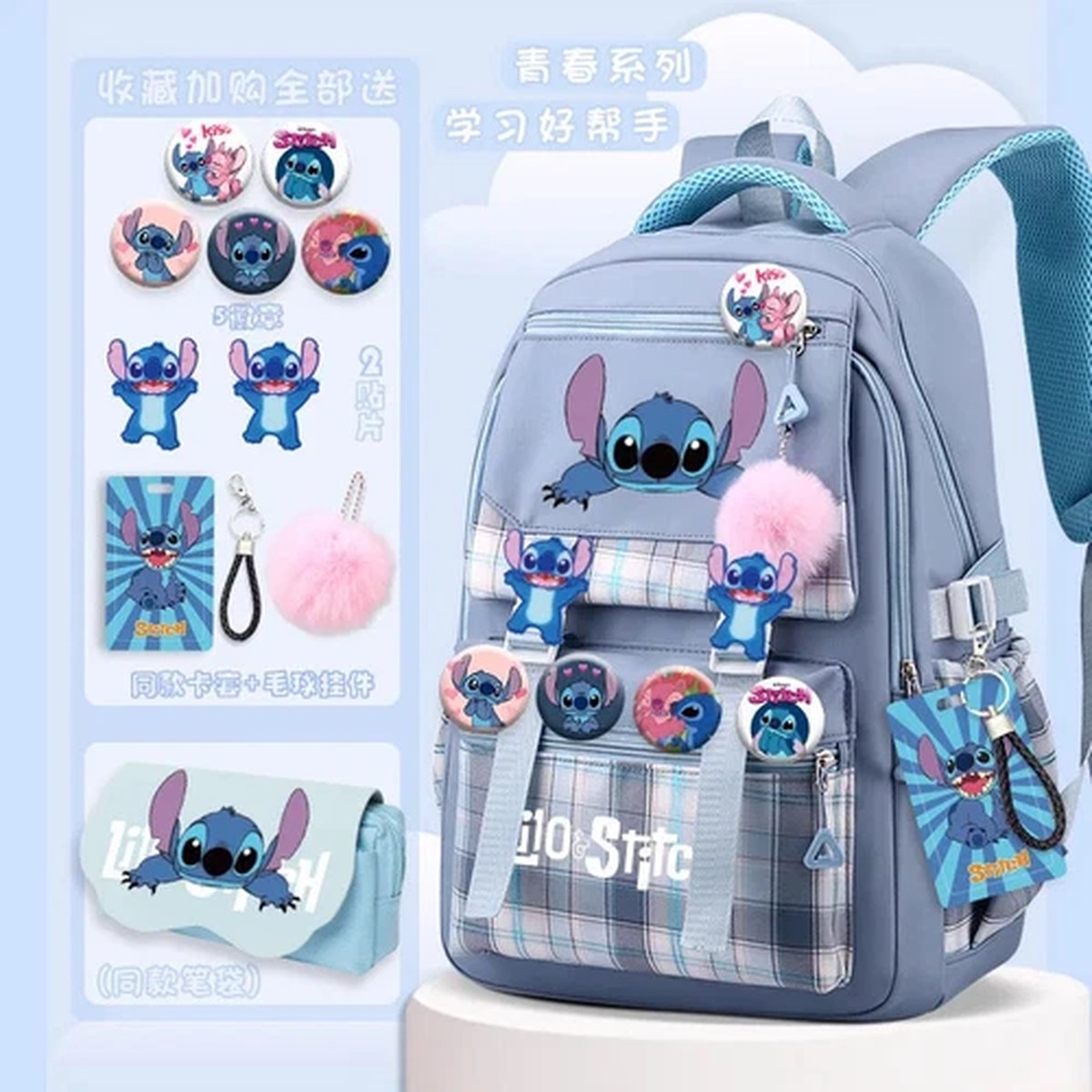 -lilo- stitches Schoolbag Casual and Lightweight Large Capacity Backpack